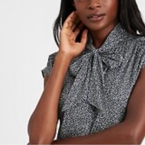 Ann Taylor Loft black and printed blouse top pencil skirt bottom Dress- Size 2P - Picture 1 of 7